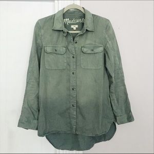 Madewell green cargo shirt